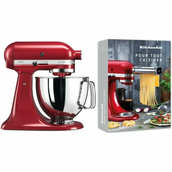 mode pas chere KitchenAid Artisan Robot Pâtissier 4.8 Litres – Crème + Livre De Recettes Pour … 1