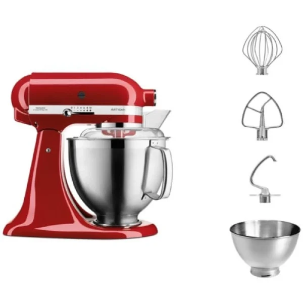 KitchenAid 5KSM185PSEER Robot Pâtissier 4.8L Acier Inoxydable Rouge Authenticité garantie 1