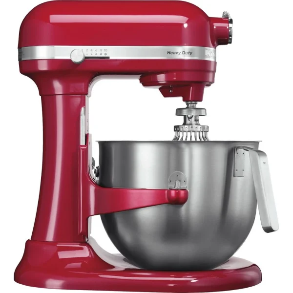 vente chaude KitchenAid Robot Multifonction De 6,9L Avec Bol Relevable 500W Rouge Empire Argen… 1