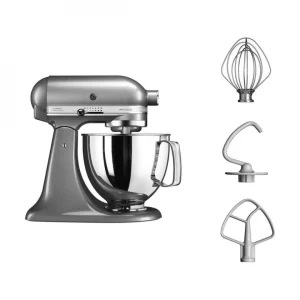 achat pas cher KitchenAid Artisan Robot Pâtissier 4.8 Litres – Argent + Livre De Recette 21