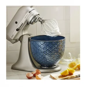 Prestation Et Rapide KitchenAid Bol En Céramique 4,7L Dentelle Sirène Bleu 6