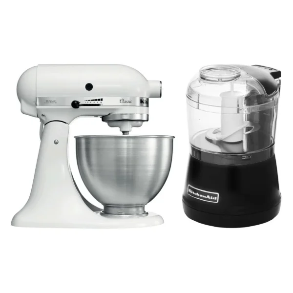 vente pas cher en ligne KitchenAid Robot Pâtissier à Tête Inclinable 4.3 Litres – Blanc + Hachoir Kitc… 1