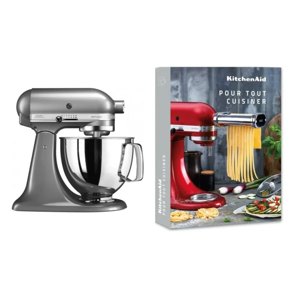 KitchenAid Artisan Robot Pâtissier 4.8 Litres – Argent + Livre De Recette magasin france 1