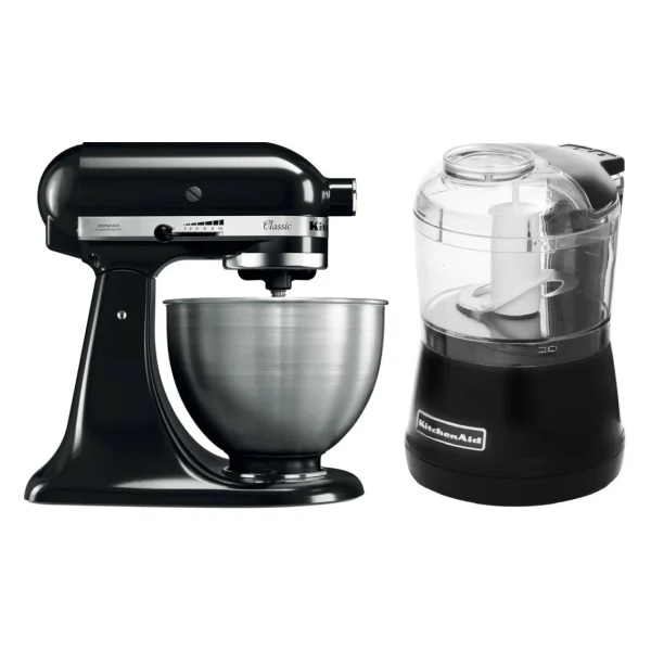 KitchenAid Robot Pâtissier 4,3L – Classic 5K45SS – Noir Réglisse + Hachoir Kitc… soldes 1