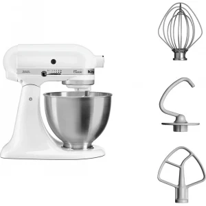 vente pas cher en ligne KitchenAid Robot Pâtissier à Tête Inclinable 4.3 Litres – Blanc + Hachoir Kitc… 20