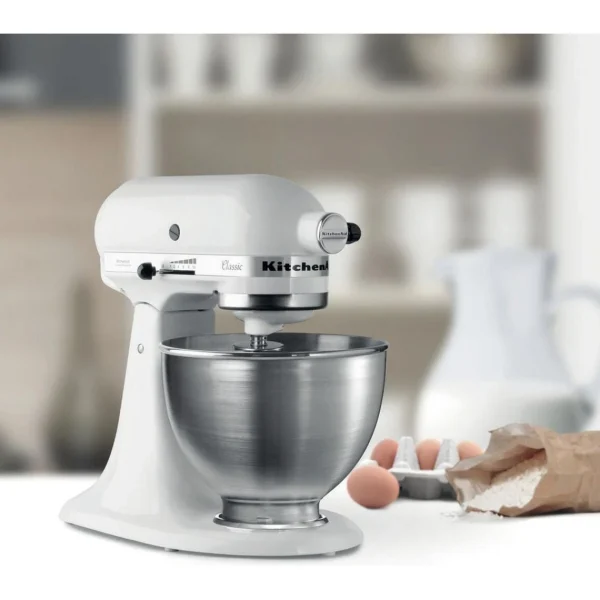 vente pas cher en ligne KitchenAid Robot Pâtissier à Tête Inclinable 4.3 Litres – Blanc + Hachoir Kitc… 9